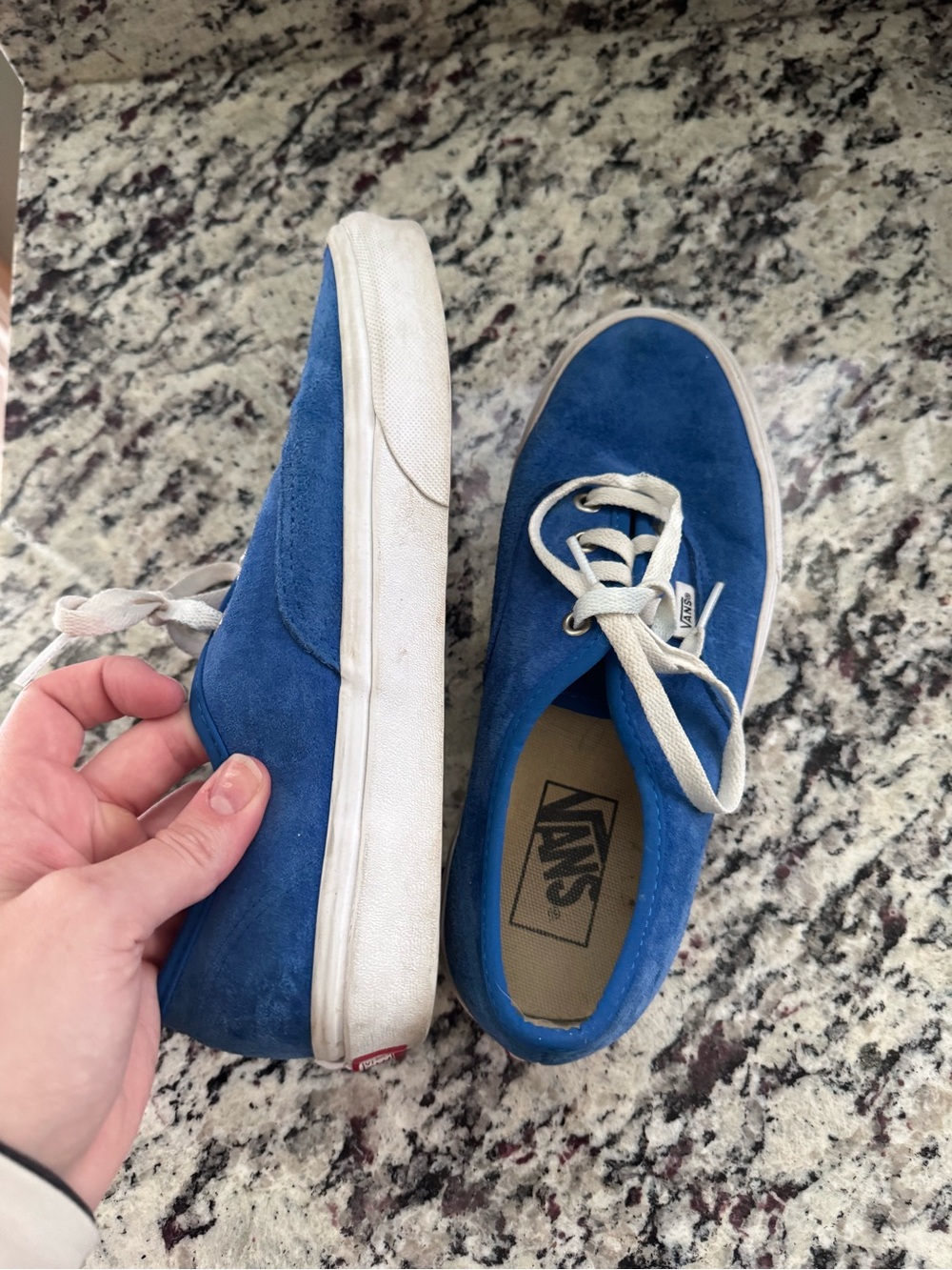 Vans Women’s Suede Low-Top Sneakers - Royal Blue with White Laces - Picture 7 of 9